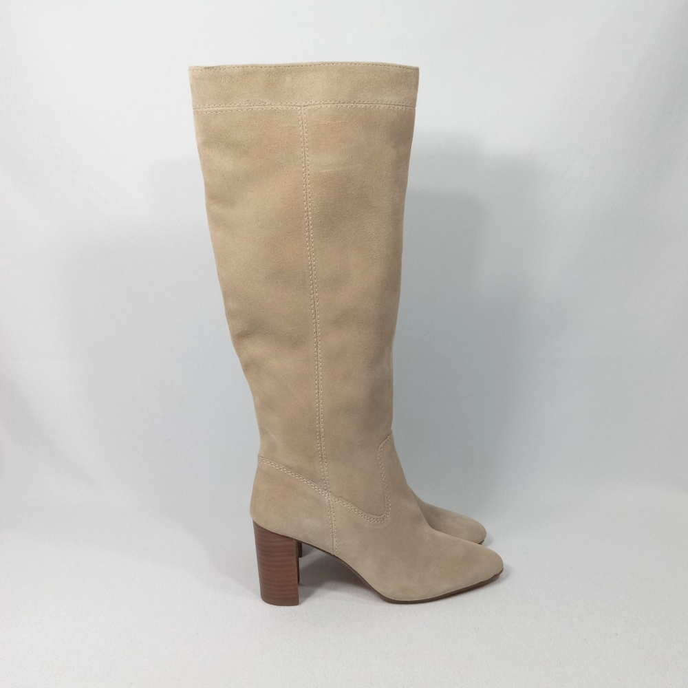 VINCE CAMUTO Caseyl Suede Knee High Beige Cream Color Women's Boot Size 5.5